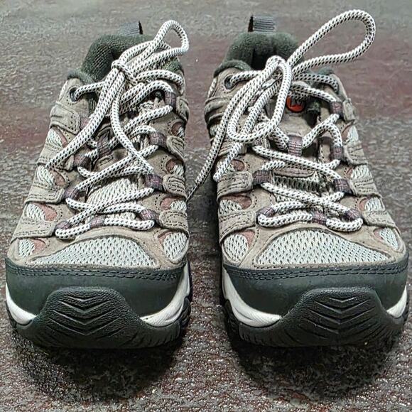 Merrell Women Moab 3 J035888 sz 7.5 W wide tan brown Hiking Shoe Sneaker Vibram - Picture 3 of 11